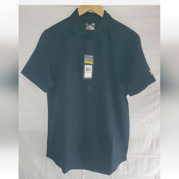 Under Armour Other - Under Armour Men's Small Black Short Sleeve Button Up Shirt HeatGear